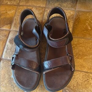 Teva “Sidewalk-Leather” Espresso Leather Sandals Size 13 Never Worn